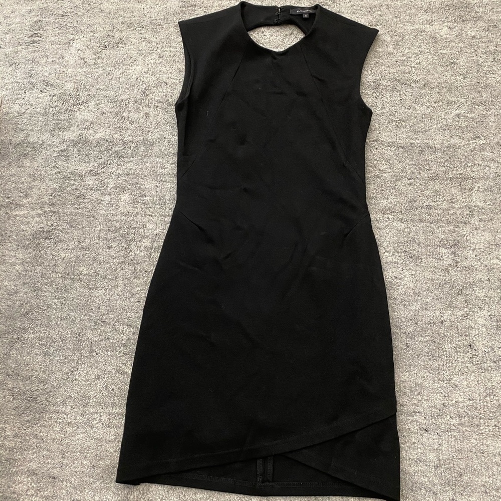 Olivaceous black open back dress